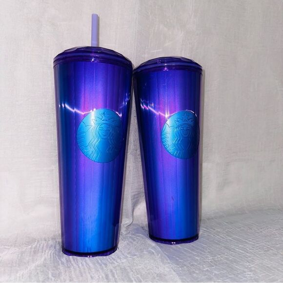 Starbucks Periwinkle Kaleidoscope Cold Cup (24 oz) Set of 2 - Picture 5 of 5